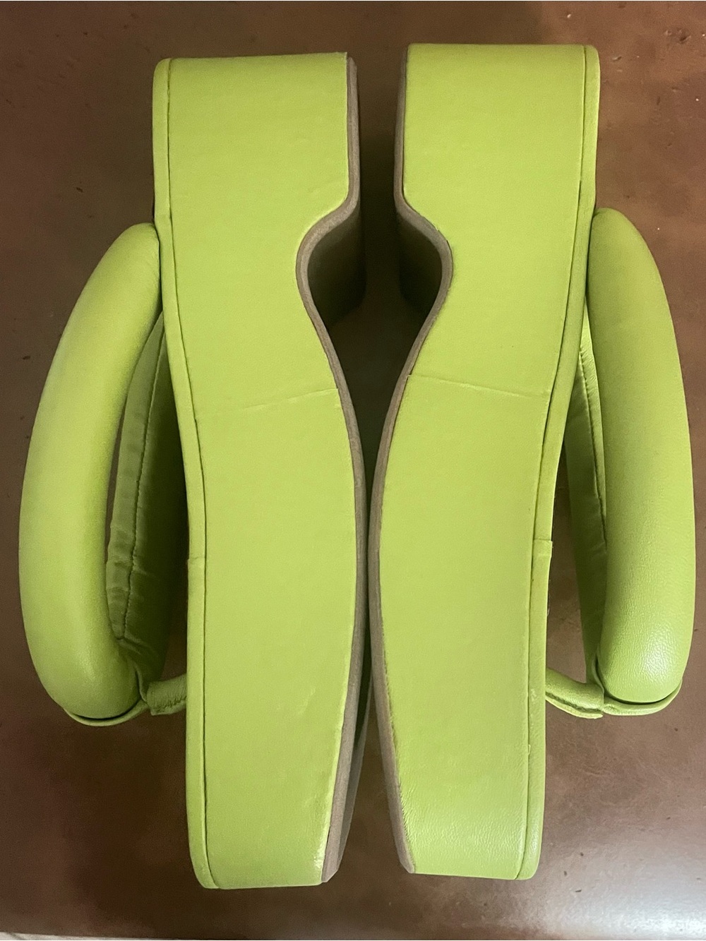NWT Staud Rio Women’s Platform Flip Flop Sandals in Lime Green - Picture 5 of 7